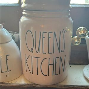 Rae Dunn Queen's Kitchen Pink Jar